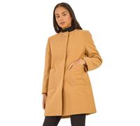 Roman Petite Patch Pocket Buttoned Coat In Camel Camel 8