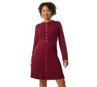 Roman Petite Pearl Button Knitted Dress In Wine Wine 16