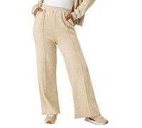Roman Petite Pintuck Stretch Trouser for Women UK - Ladies Everyday Holiday Spring Summer Comfy Soft Evening Vacation Work Party - Petite Beige - Size 14