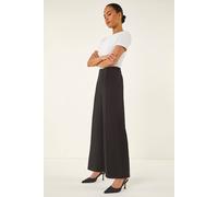Roman Petite Pintuck Wide Leg Stretch Trouser In Black Black 12