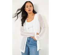 Roman Petite Pointelle Knit Cardigan In Ivory Ivory 16