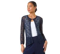 Roman Petite Pointelle Knit Cardigan In Navy Navy 16
