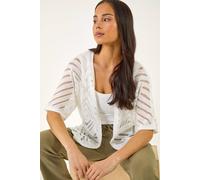 Roman Petite Pointelle Knit Cardigan In White White 16