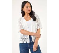 Roman Petite Pointelle Open Cardigan In White White