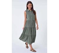 Petite Polka Dot Midi Shirt Dress Roman Khaki 18