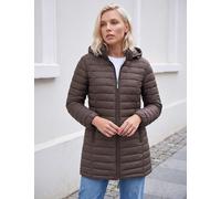 Roman Petite Quilted Hooded Puffer Coat Chocolate