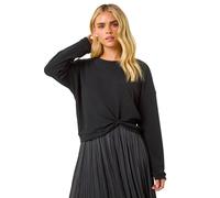Roman Petite Ribbed Long Sleeve Knit Top In Black Black 14