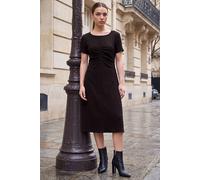 Roman Petite Ruched Dress In Chocolate Chocolate