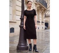 Roman Petite Ruched Front Midi Dress Brown Mix