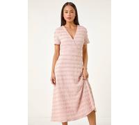 Roman Petite Ruffle Midi Wrap Dress In Light Pink Light Pink