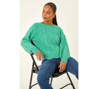 Roman Women's Petite Scalloped Hem Knit Jumper in Green | Size: 18 Roman Green 18
