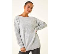 Roman Petite Sequin Cable Knit Jumper In Grey Grey