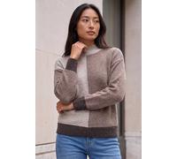 Roman Petite Sequin Colour Block Jumper In Chocolate Chocolate