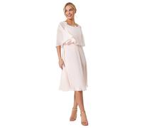 Roman Petite Sequin Trim Chiffon Cape Dress In Light Pink Light Pink 18
