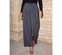 Roman Petite Shimmer Wide Leg Trousers Grey