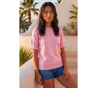 Roman Women's Petite Shirred Sleeve Knit Top in Light Pink | Size: 16 Roman Light Pink 16