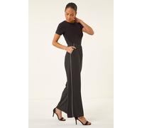 Roman Women's Petite Side Seam Stretch Trouser in Black | Size: 16 Roman Black 16