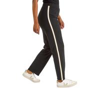 Roman Petite Side Stripe Ponte Trouser for Women UK - Ladies Autumn Everyday Winter Holiday Straight Leg Comfy Elastic Waist Soft Full Length Bottoms Office Desk Pants - Petite Black - Size 14