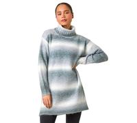 Roman Petite Spacedye Stripe Roll Neck Jumper In Grey Grey 18