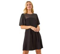 Roman Petite Sparkle Contrast Dress In Black Black 16