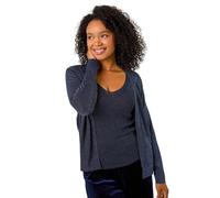 Roman Petite Sparkle Open Knit Cardigan In Midnight Midnight 14