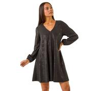 Roman Petite Sparkle Swing Stretch Dress In Black Black 16