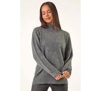 Roman Women's Petite Sparkly Knit Jumper in Grey | Size: 10 Roman Grey 10