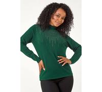 Roman Petite Sparkly Knitted Jumper In Dark Green Dark Green 14