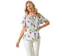 Roman Petite Strawberry Lace Trim Top In Blue Blue 14