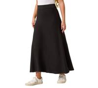 Roman Originals Knitted Skirt for Women UK Ladies Midi Maxi Full Length Winter Autumn A-Line Swing Pull On Smart Casual Work Office Elasticated Waist Flattering Knit Knitwear - Petite Black - Size 16