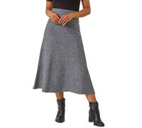 Roman Petite Stretch Knitted Midi Skirt In Grey Grey 12