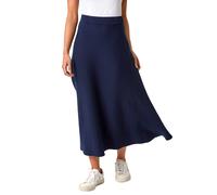 Roman Originals Knitted Skirt for Women UK Ladies Midi Maxi Full Length Winter Autumn A-Line Swing Pull On Smart Casual Work Office Elasticated Waist Flattering Knit Knitwear - Petite Azure - Size 14