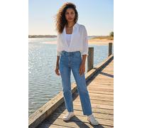 Roman Petite Stretch Straight Leg Jeans for Women UK - Ladies Everyday Holiday Spring Summer Comfy Soft Evening Vacation Work Party - Petite Denim - Size 18
