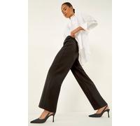 Roman Petite Stripe Bengaline Stretch Trouser In Black Black 10