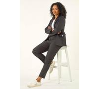Petite Stripe Bengaline Stretch Trouser Roman Black 14