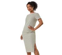 Roman Petite Stripe Knit Midi Dress In Khaki Khaki 16