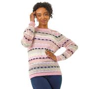 Petite Stripe Knitted Jumper Roman Light Pink 18