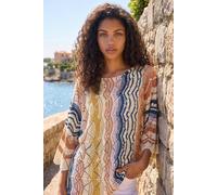 Roman Petite Stripe Pointelle Knit Top Multi