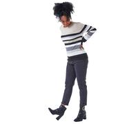 Roman Petite Stripe Round Neck Jumper In Stone Stone 12