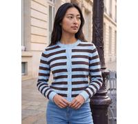 Roman Petite Striped Button Front Cardigan Chocolate