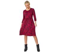Roman Petite Swirl Print Pocket Stretch Dress In Wine Wine 18