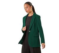 Roman Women's Petite Textured Buttoned Blazer in Teal | Size: 16 Roman Teal 16
