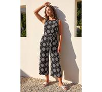 Roman Petite Textured Jumpsuit In Black Black