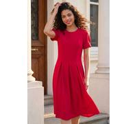 Roman Petite Textured Midi Dress Red