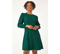 Roman Petite Textured Swing Stretch Dress In Green Green 18
