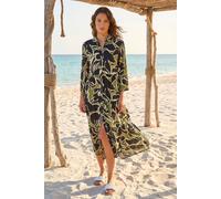 Roman Originals Shirt Dress for Women UK- Ladies Long Sleeve Belted Collared Midi Maxi Winter Autumn Smart Casual Button Through Evening Office A Line Swing Skater - Petite Tiered Khaki - Size 12
