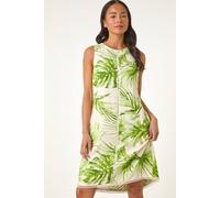 Roman Petite Tropical Sleeveless Dress In Green Green 18