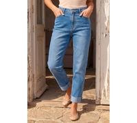Roman Originals Slim Leg Turn Up Stretch Jeans for Women UK - Ladies Everyday Autumn Winter Comfy Soft Evening Vacation Work Party Night Out - Petite Denim - Size 16