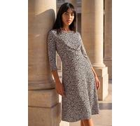 Roman Women's Petite Twist Front Dress in Black | Size: 16