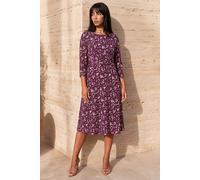 Roman Petite Twist Front Dress In Wine Wine